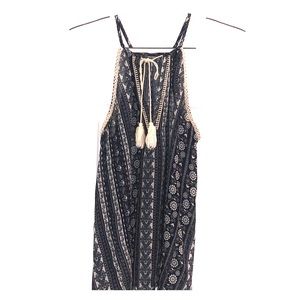 S - Sheer Black - Boho Loose Patterned Tank
